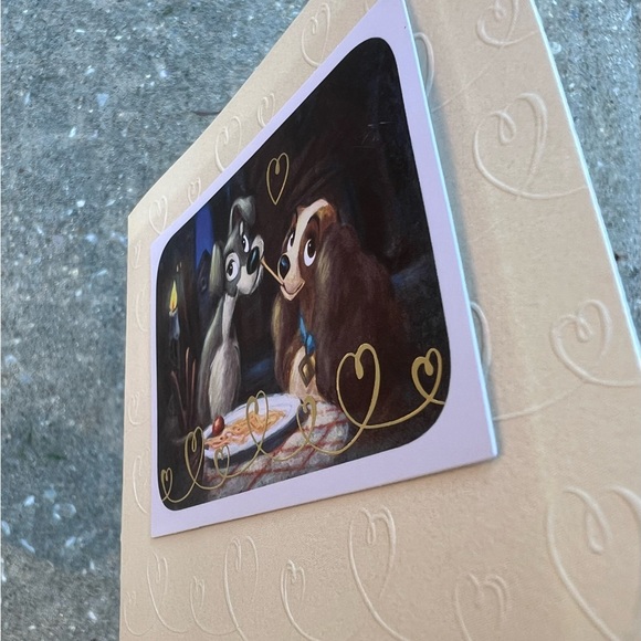 Hallmark Disney Lady And The Tramp Blank Greeting Card Lot 8 Cards Spaghetti - Picture 4 of 7